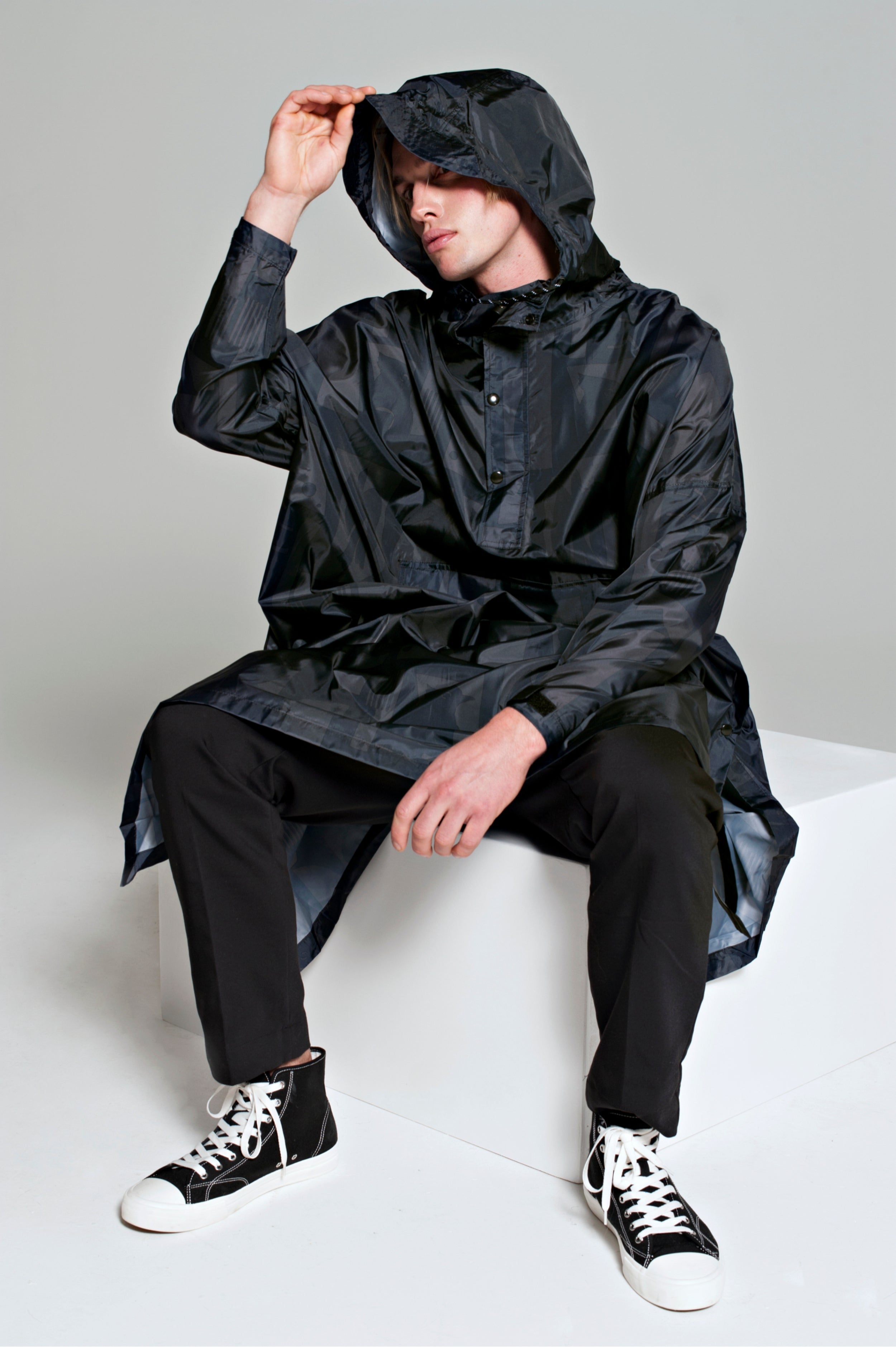 Back to Black Art Camo - Rain Poncho